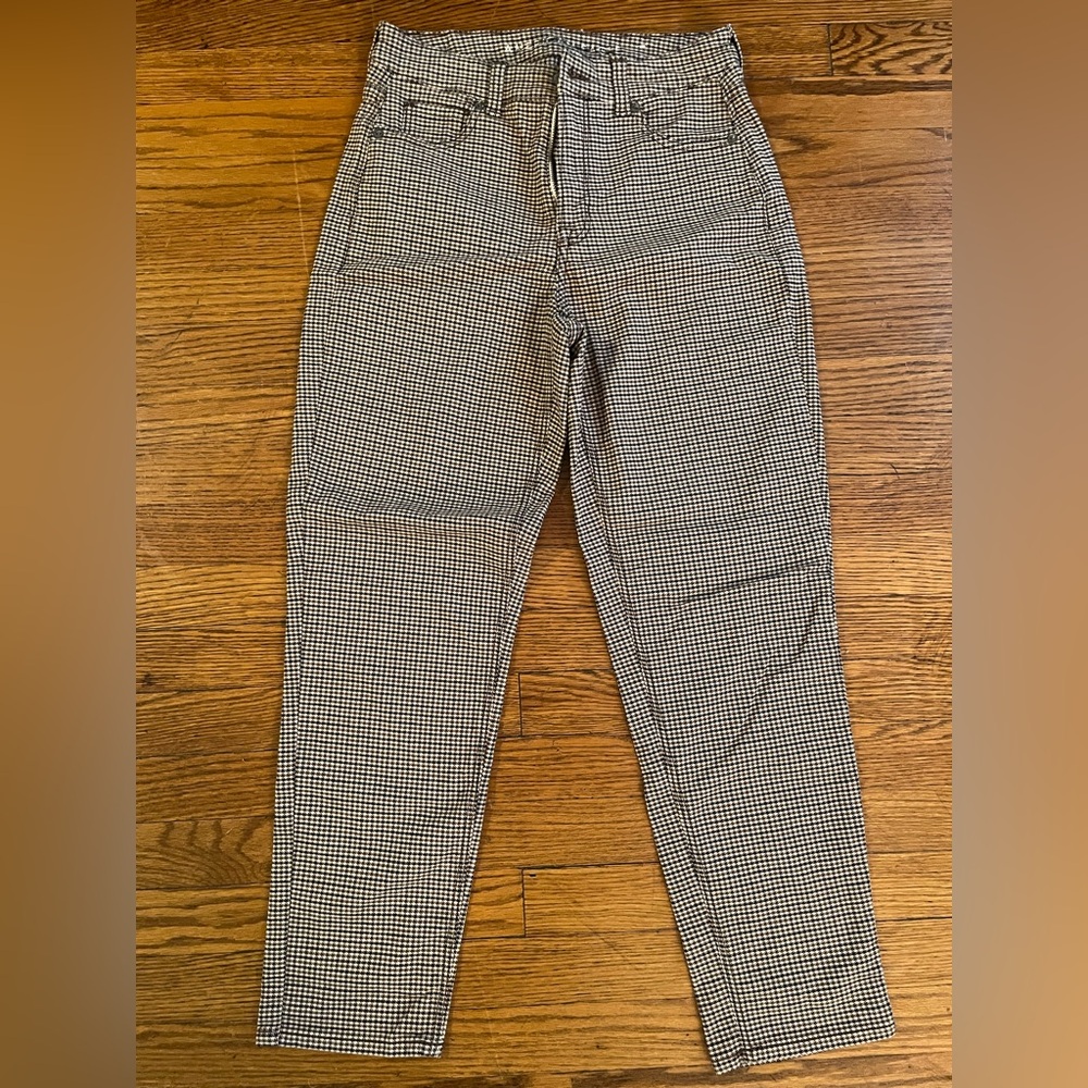 American Eagle Outfitters Houndstooth Stretch Mom Jean Trousers